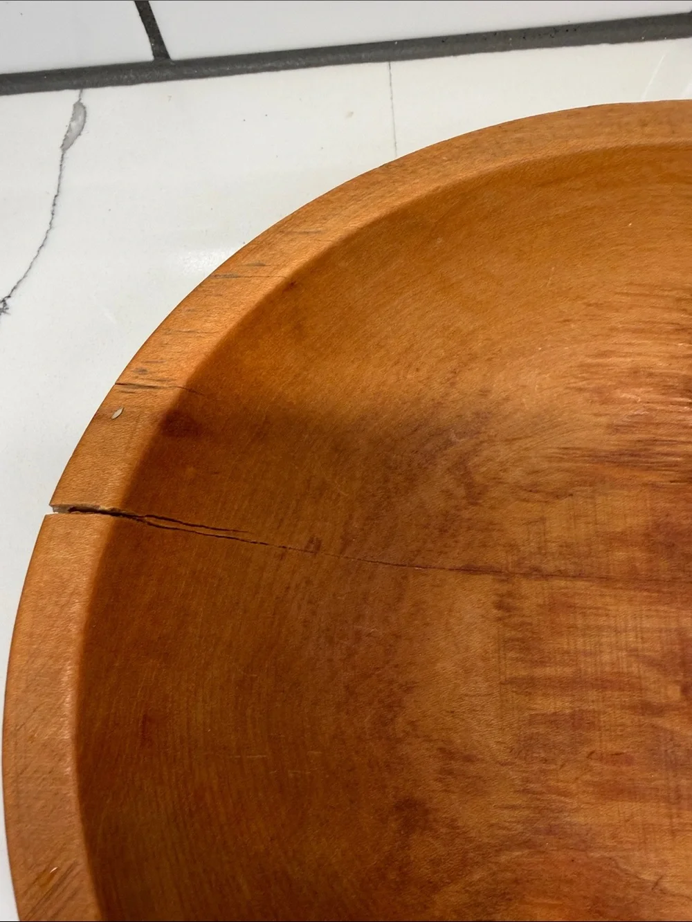 Vintage Munising hand - turned wooden bowl